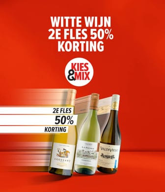 Kies en mix je favoriete witte wijn: nu 2e fles halve prijs